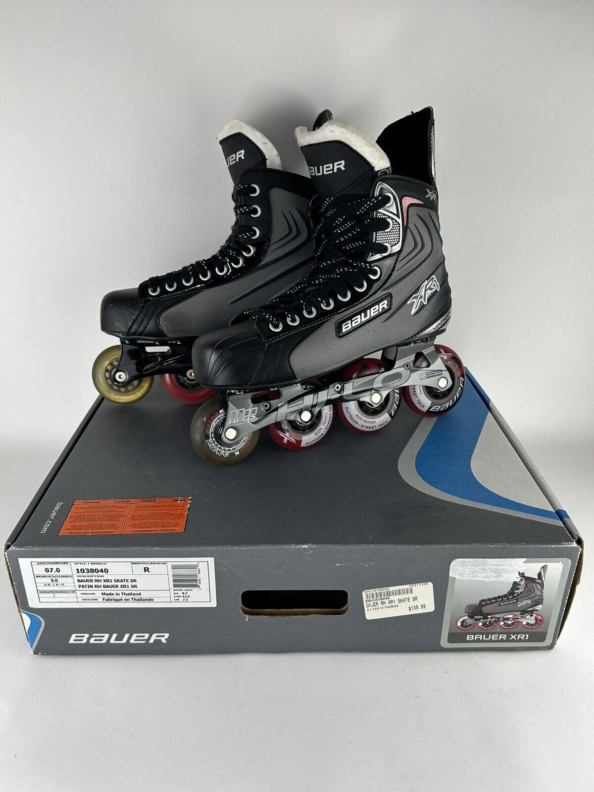 Bauer Vapor Xr1 Roller Blades Inline Skate Men Size 8.5, Eur 42 Hockey