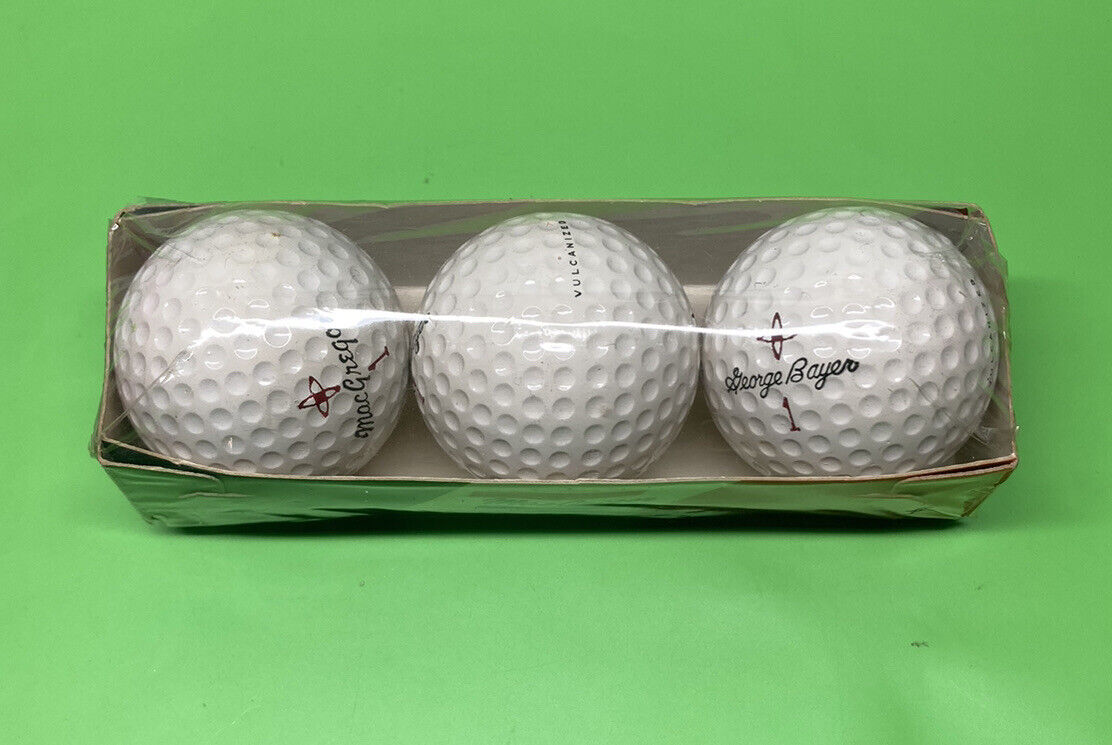 3 George Bayer "atomic" Signature Macgregor Golf Balls 1959 Nos