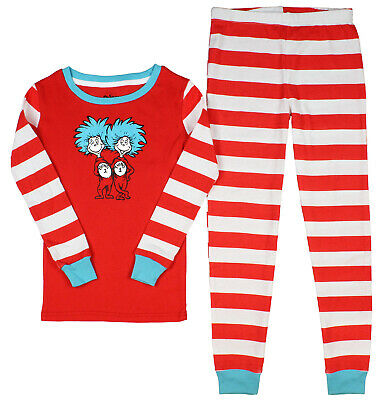 Dr. Seuss Big Boys' Cat In The Hat Thing 1 Thing 2 Tight Fit Pajamas