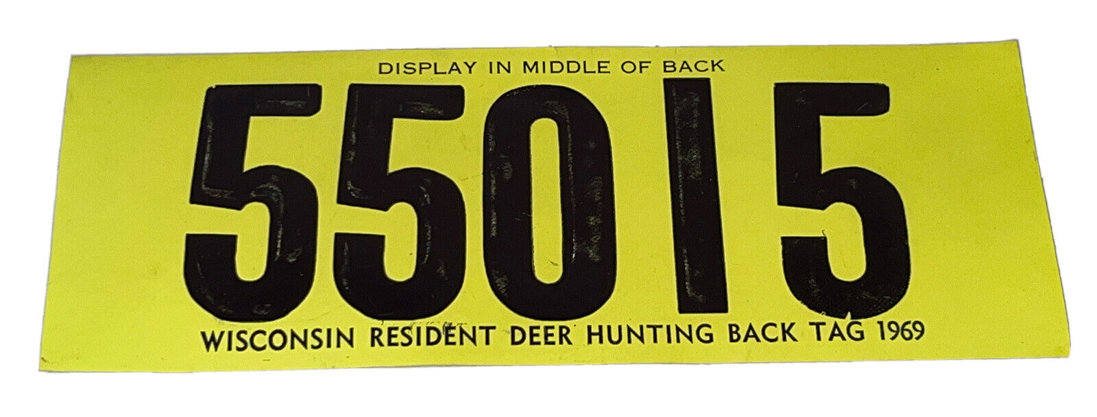 Vintage 1969 Wisconsin Resident Deer Hunting Back Tag Archery