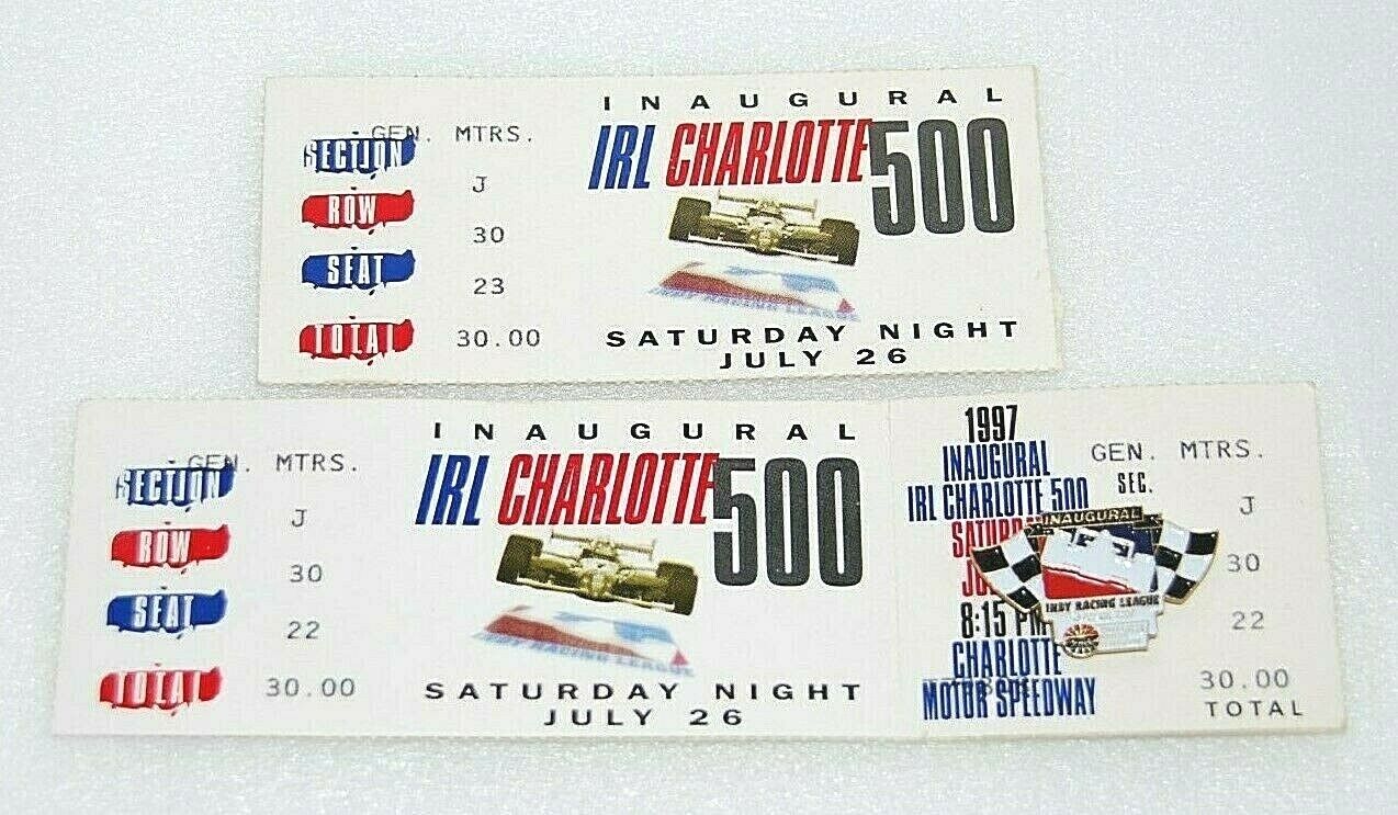 Indy Racing League Irl 1997 Charlotte Motor Speedway 500 Inaugural Race Ticket