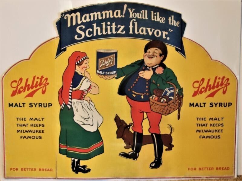 Schlitz Malt Syrup  window display sign
