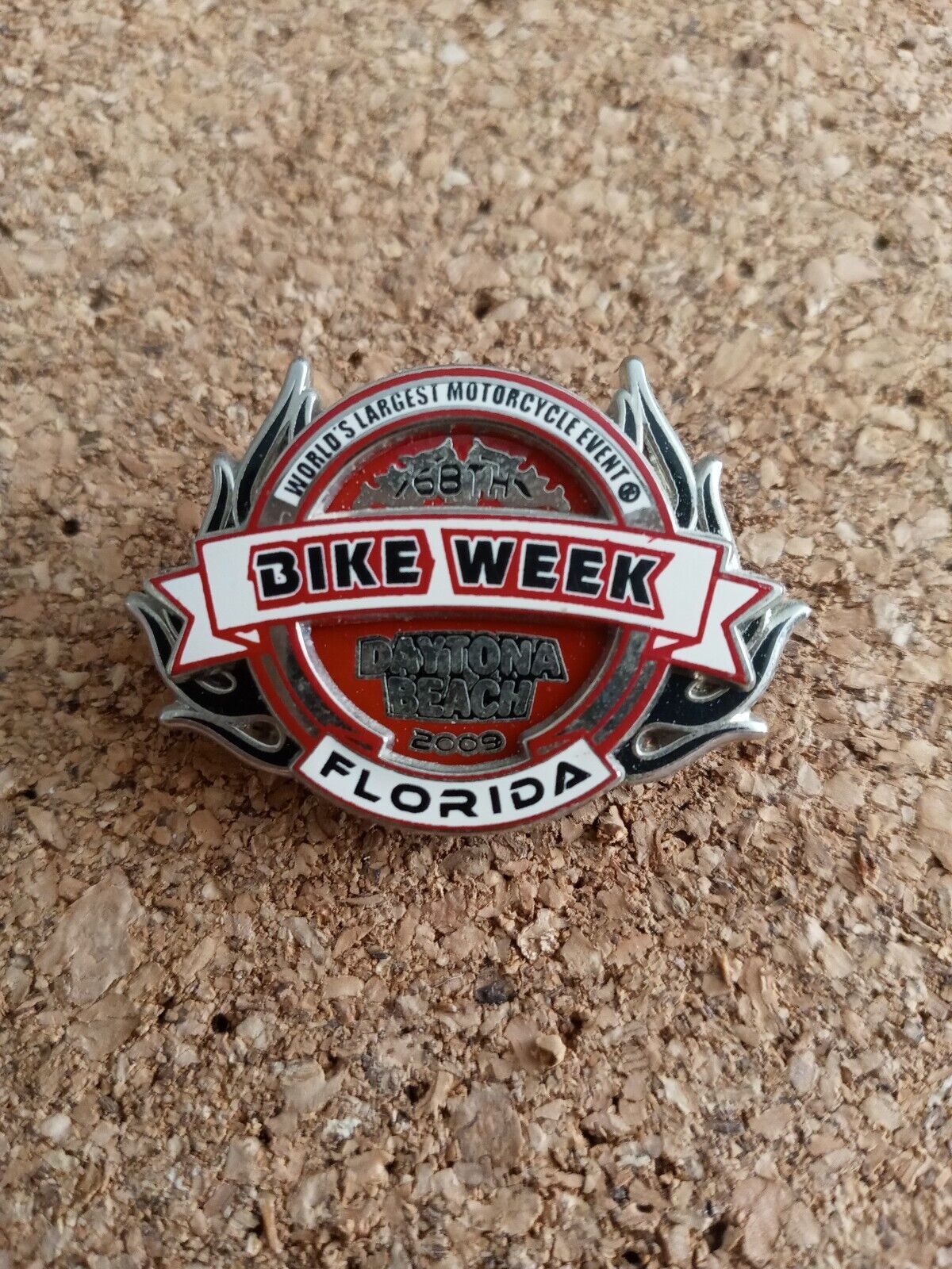 2009 Daytona Beach FL  Bike Week Lapel Vest Pin Harley