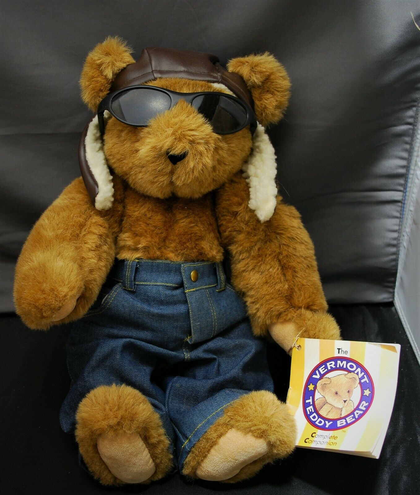 Vermont Teddy Bear With Sunglasses, Cap & Tattoo "mom Heart" On Arm - Bnwt