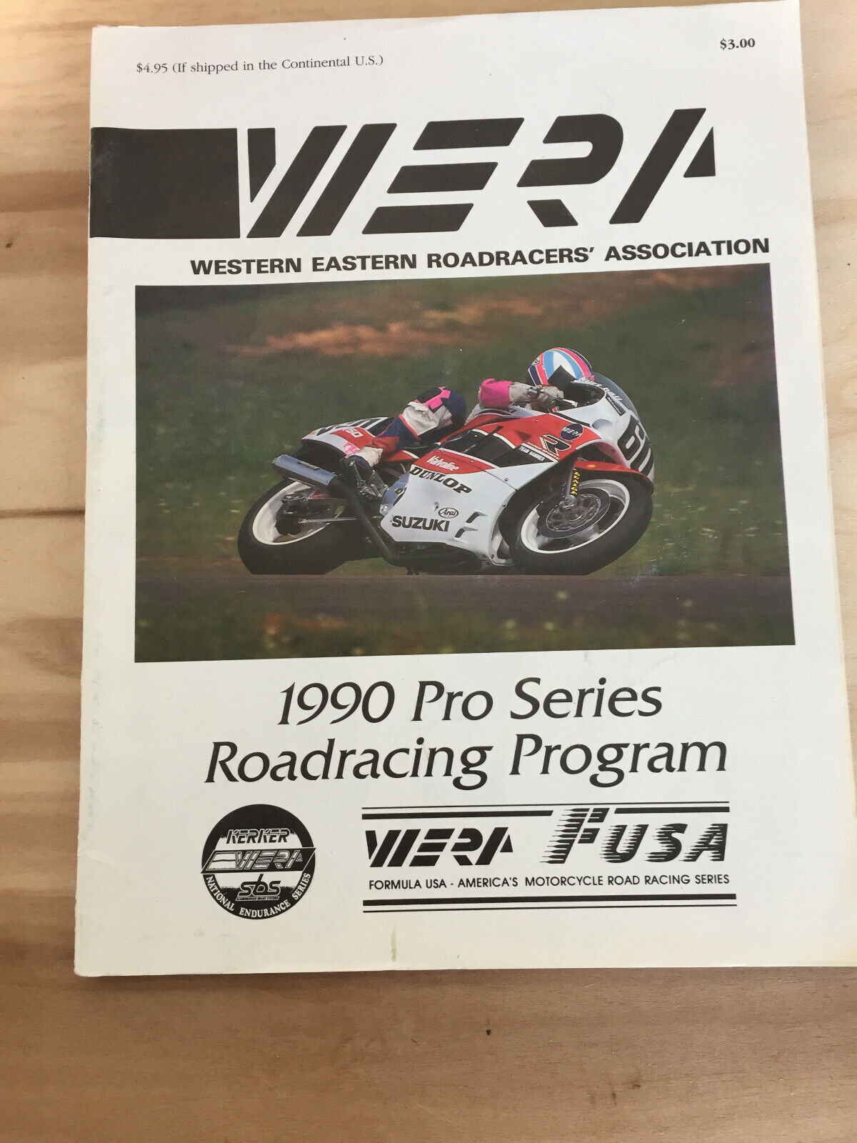 1990 WERA ROAD RACING PROGRAM Early Chuck Graves Bio / Motorcycle Roadracing