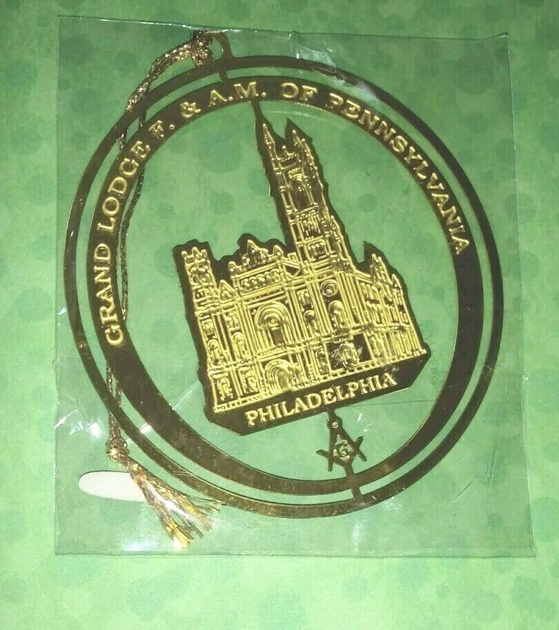 Grand Lodge F & A.m. Of Pennsylvania Philadelphia Mason Masonic Metal Ornament