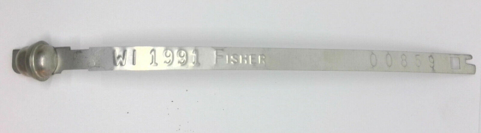 1991 Wisconsin Dnr Fisher Trapping License Tag...free Shipping!