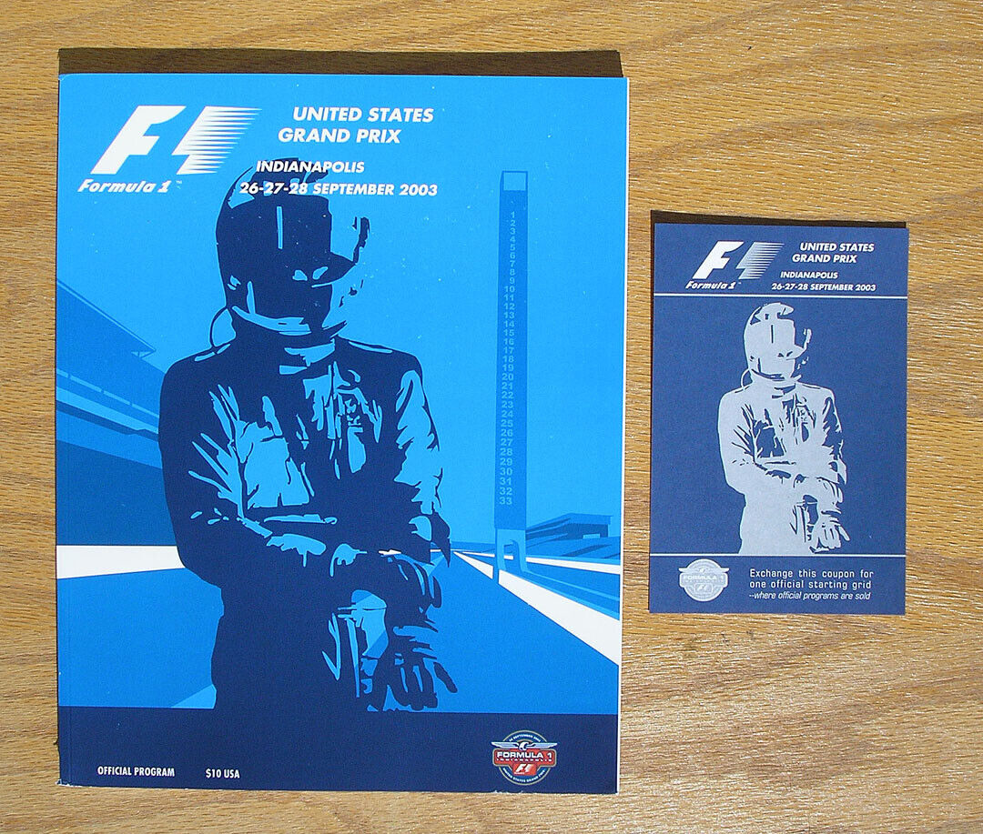 2003 F1 Formula One United States Grand Prix Indy Program Michael Schumacher Win