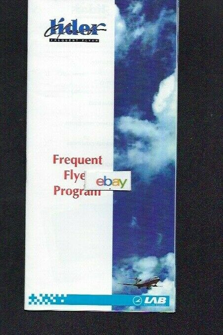LAB BOLIVIAN AIRLINES LIDER FREQUENT FLYER PROGRAM BROCHURE 1977 ENGLISH/SPANISH