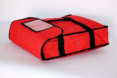 Pizza Food Delivery Bag Red Thermal Insulated Nylon Holds 2 16" Pizzas Pies