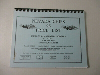 Casino Las Vegas Nevada Collectible Chip Price List Rodgers Gambling Betting