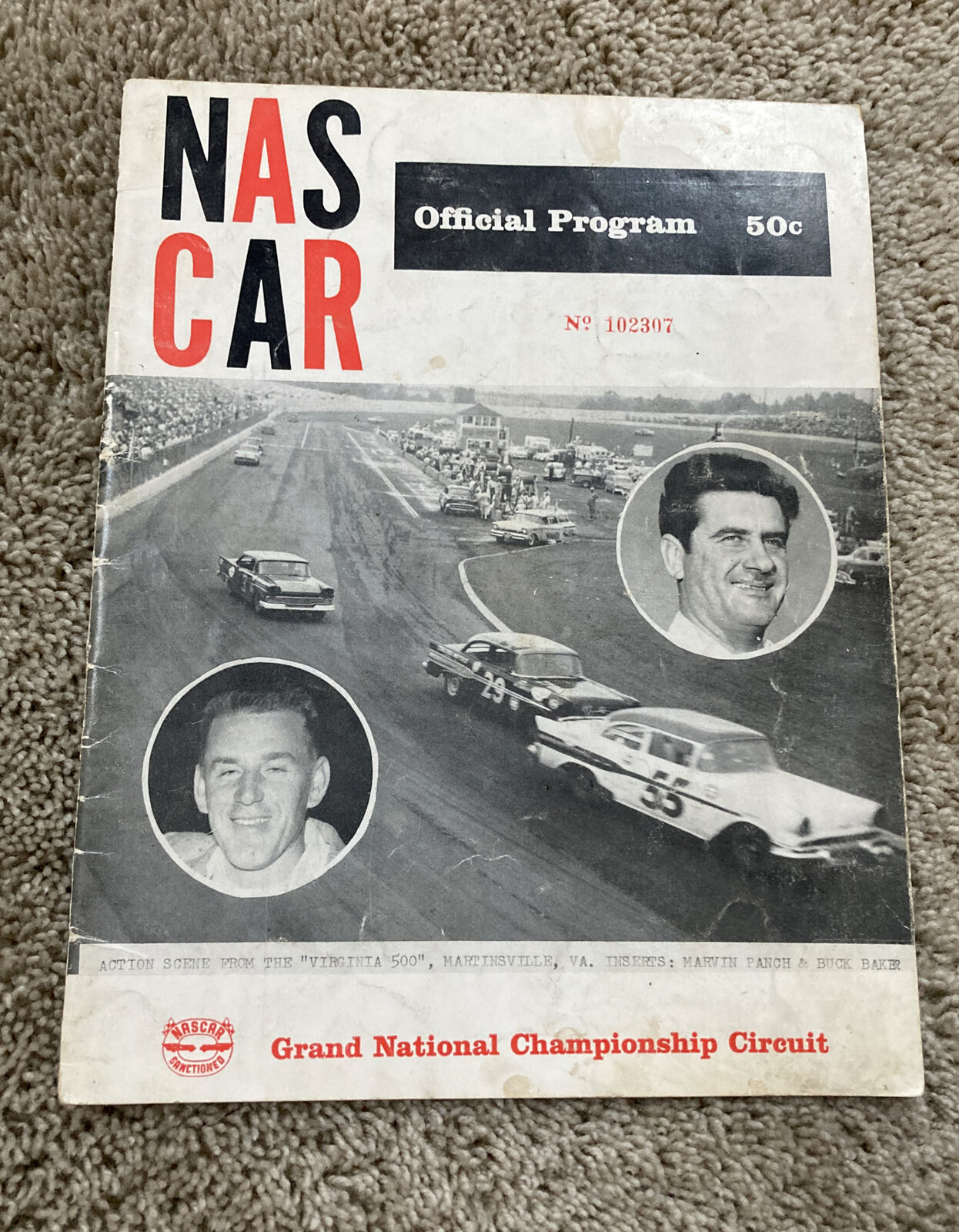 1957 Martinsville Speedway Grand National Circuit Program Very Rare!! Nascar