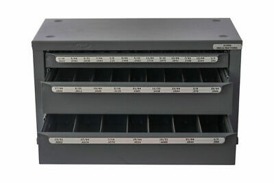 Huot #13000 Fractional Drill Dispenser Organizer Cabinet Holds 1/16" - 1/2" Bits