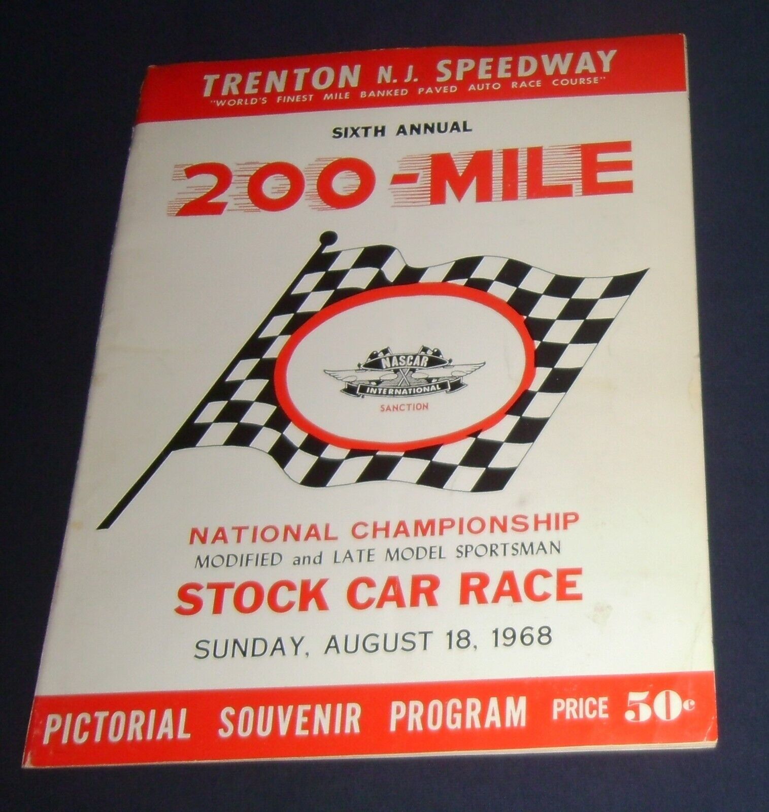 1968 Trenton Speedway 200 Mile Modified And Late Model Sportsman Race Program