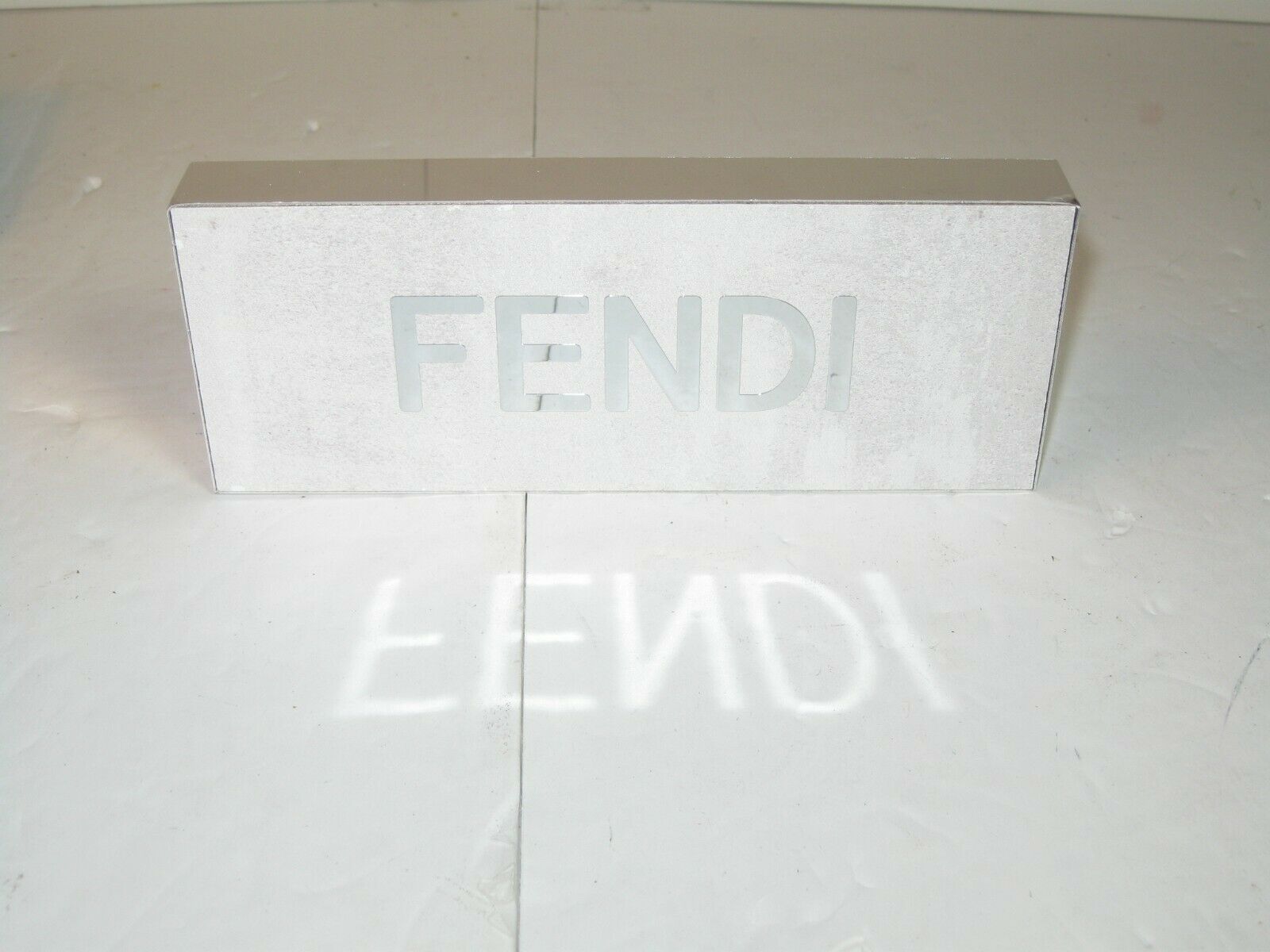 Fendi Store Display Logo Sign Plaque Rare Polymer And Mirror Letter