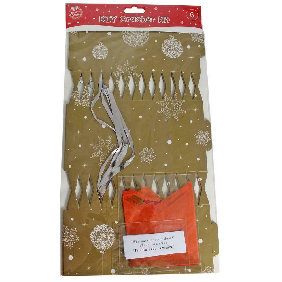 Diy 6 Pack Make Your Own Christmas Cracker Kit - Gold