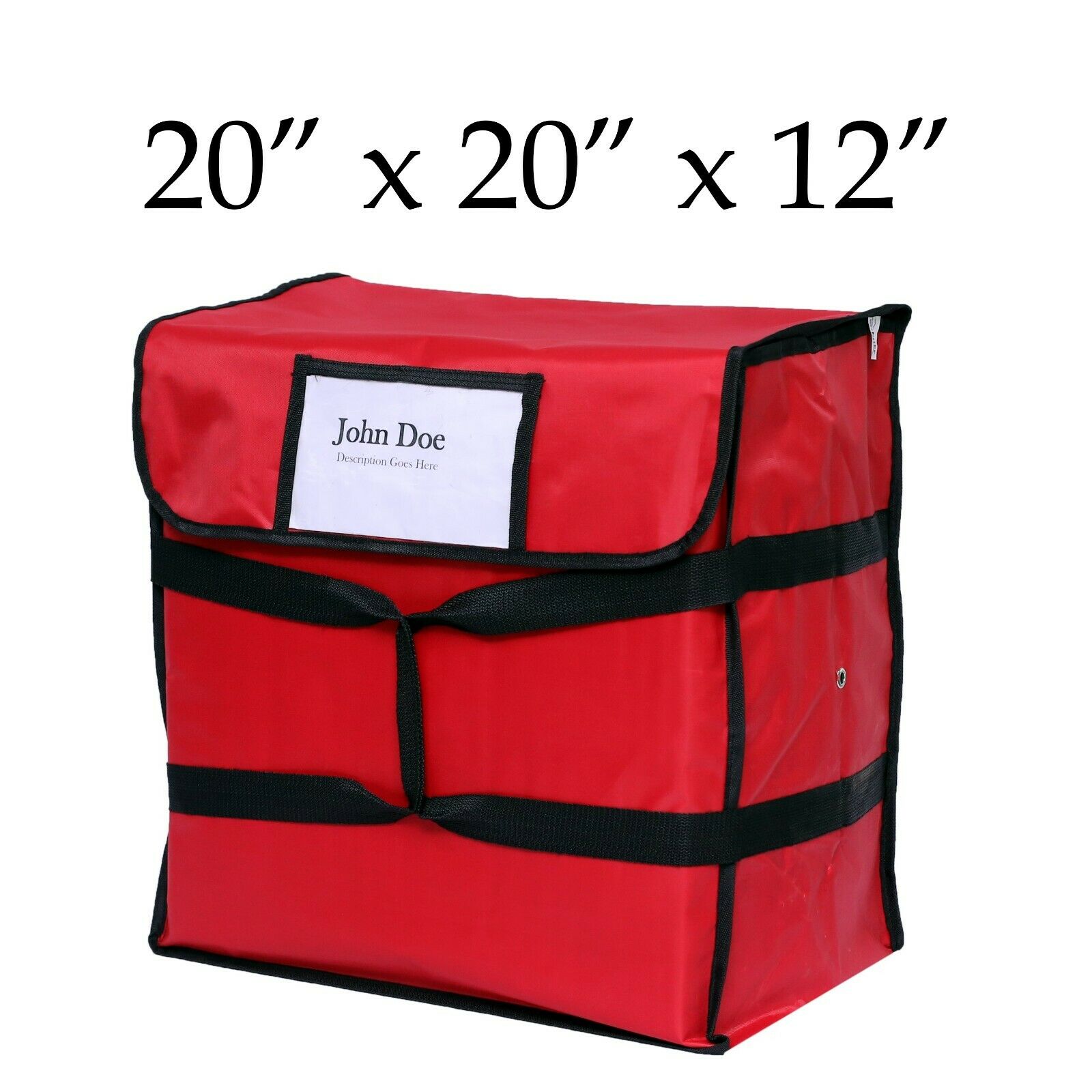 Nylon Insulated Red Pizza Delivery Bag- 20" X 20" X 12" - Restaurant Linen Store