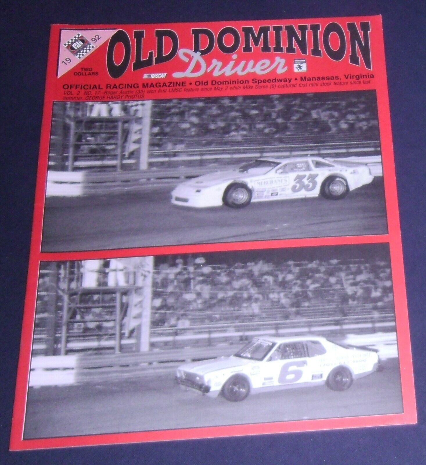 1992 Old Dominion Speedway Virginia Program Roger Austin Mike Darne