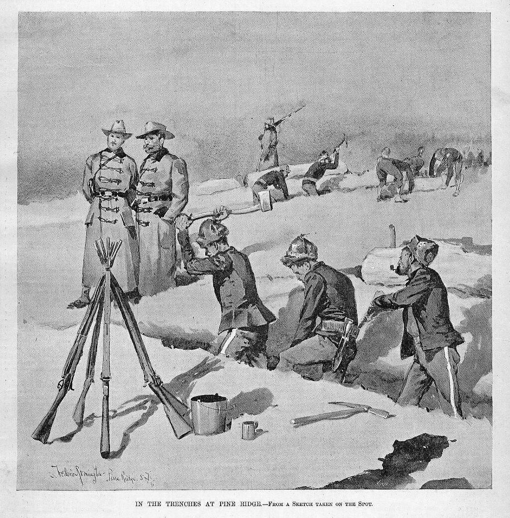 FREDERIC REMINGTON, 1891 SOUTH DAKOTA HISTORY, SIOUX INDIAN OUTBREAK, PINE RIDGE
