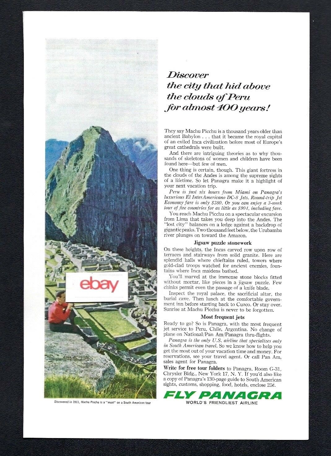 Panagra Pan Am Discover The City Hides In Clouds Of Peru Machu Picchu 400 Yrs Ad