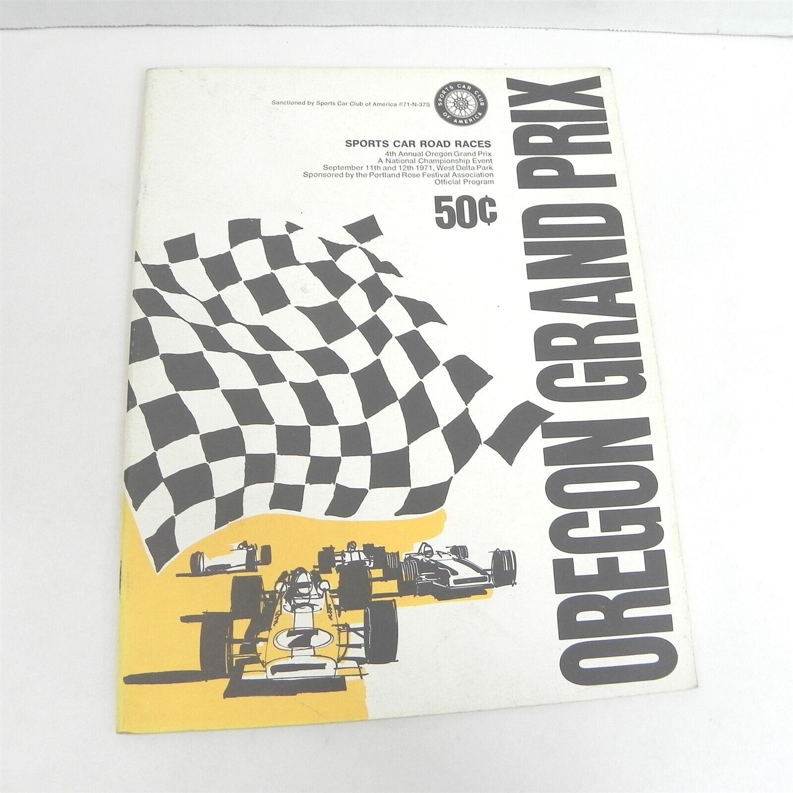 VTG 1971 OREGON GRAND PRIX SPROTS CAR CLUB OF AMERICA 4TH ANNUAL RACE PROGRAM