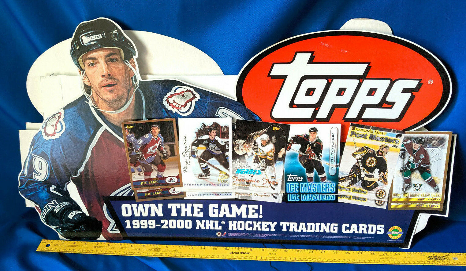 1999-2000 Topps Hockey Cards Advertising Store Display Sign 36x19 Joe Sakic
