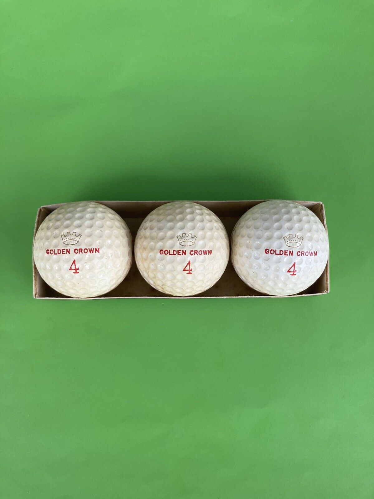 3 Vintage Walgreen Golden Crown Golf Balls Unused 1930