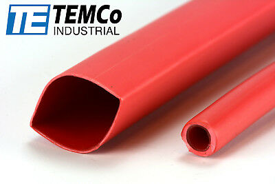Temco 3/4" Marine Heat Shrink Tube 3:1 Adhesive Glue Lined 4 Ft Red