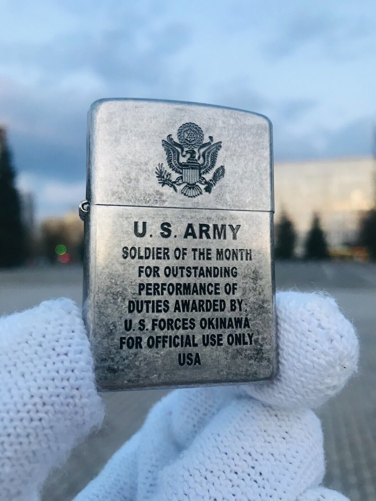 Zippo United States Army Silver Customized Engraved Lighter