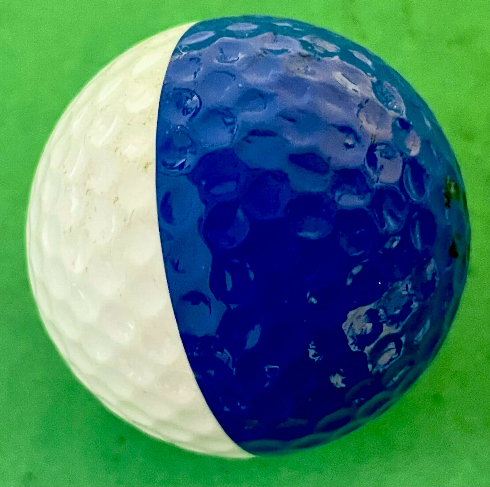 Ping Eye II Golf Ball Dark Navy Blue & White 2 Dual colored No Logo Collectible
